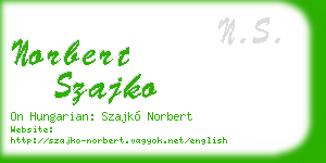 norbert szajko business card
