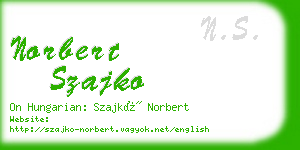 norbert szajko business card